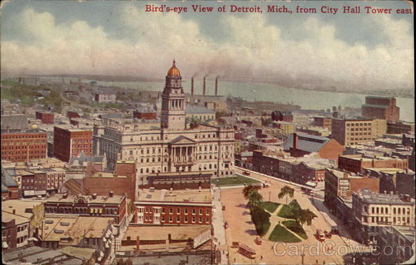 Bird's Eye View of City, from City Hall Tower East Detroit Michigan