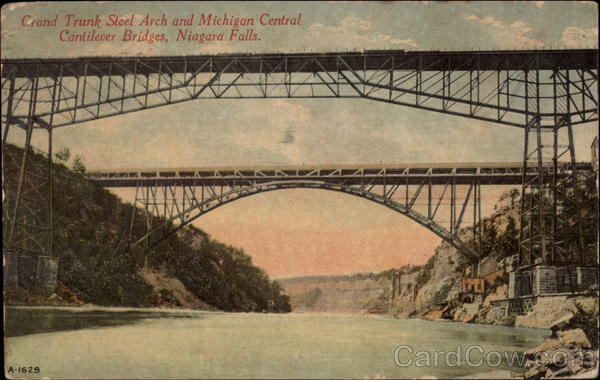 Grand Trunk Steel Arch and Micigan Central Cantilever Bridges Niagara Falls New York