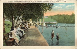 Bathing Scene at Round Pond Glens Falls, NY Postcard Postcard