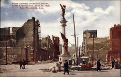 Ruins looking up Mason Street after Earthquake, April 18, 1906 San Francisco, CA Postcard Postcard