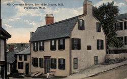 Old Common House, Site of 1st House, 1621 Postcard