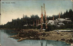 Kassan Totem Pole Village, Alaska Postcard