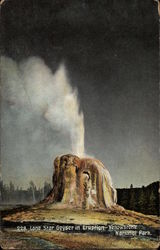 Lone Star Geyser in Eruption Postcard