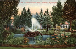 Coeur D'Alene Park Spokane, WA Postcard Postcard
