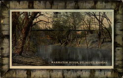 The Marmaton River in Fort Scott Postcard