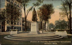 Statue of Macomb, Washington Boulevard Postcard
