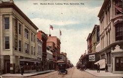 Market Street, Looking West Galveston, TX Postcard Postcard