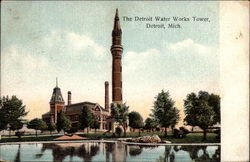 The Detroit Water Works Tower Postcard