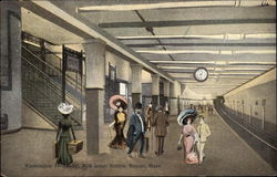 Washington St. Tunnel, Milk Street Station Postcard