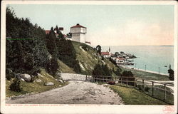 Old Fort and Harbor Mackinac Island, MI Postcard Postcard
