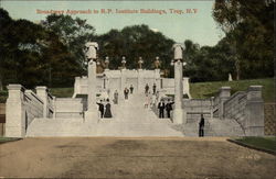 Broadway Approach to R.P. Institute Buildings Troy, NY Postcard Postcard