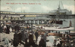 West Beach and Pier Pavilion Southend-on-Sea, Essex England Postcard Postcard