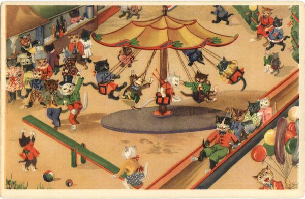 Cats at Amusement Park