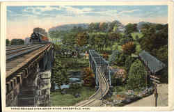 Three Bridges Over Green River Postcard