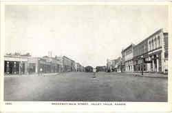 Broadway-Main Street Valley Falls, KS Postcard Postcard