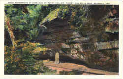 Rock Formations At Entrance Of Rocky Hollow, Turkey Run State Park Postcard