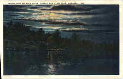 Moonlight On Rock River, Turkey Run State Park Postcard