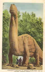 Dinosaur At Beautiful St. George's Island Park Calgary, AB Canada Alberta Postcard Postcard