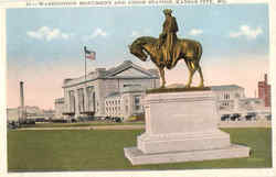Washington Monument AndUnion Station Kansas City, MO Postcard Postcard