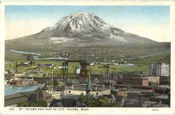 Mt. Tacoma And Part Of City Washington Postcard Postcard