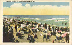 Beach Scene Old Orchard Beach, ME Postcard Postcard