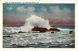Surf At Googings Rocks Old Orchard Beach, ME Postcard Postcard