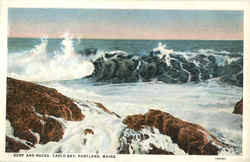 Surf And Rocks, Casco Bay Postcard