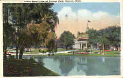 Casino From Lake At Palmer Park Postcard