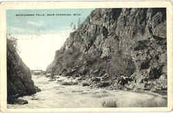 Michigame Falls Channing, MI Postcard Postcard