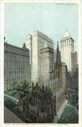 Trinity Church And Office Buildings Postcard