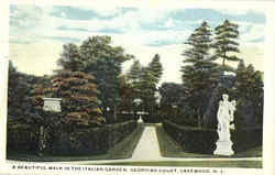 A Beautiful Walk In The Italian Garden , Georgian Court Lakewood, NJ Postcard Postcard