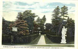 A Beautiful Walk In The Italian Garden , Georgian Court Postcard