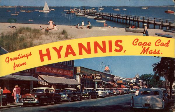 Views of Beach and Town Hyannis Massachusetts