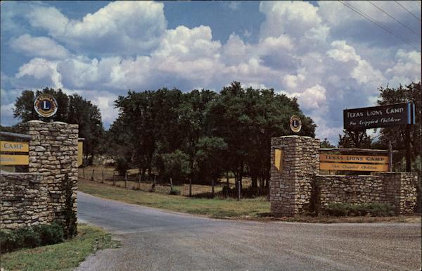Entrance to the Texas Lion's Camp for Crippled Children Kerrville