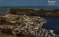 Aerial View of Town Postcard