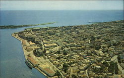 Aerial View of Pier and Harbor Santo Domingo, Dominican Republic Caribbean Islands Postcard Postcard