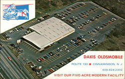 Aerial View of Dakis Oldsmobile Dealership Cinnaminson, NJ Postcard Postcard