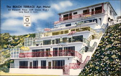 The Beach Terrace Apt. Motel Long Beach, CA Postcard Postcard