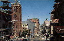 Looking Down California Street Postcard