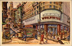 Powell and Market Street Corner Postcard