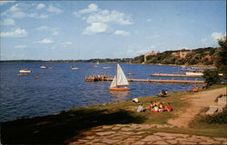 Lake Mendota and the Water Front at the Memorial Union Madison, WI Postcard Postcard