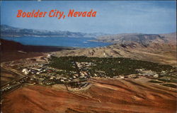 Aerial View of City & Lake Postcard