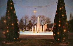 Christmas Scene, The Crystal Fountain Postcard