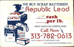Republic Lead Flat Rock, MI Postcard Postcard