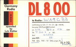 DL800 WA9GBB Germany QSL & Ham Radio Postcard Postcard