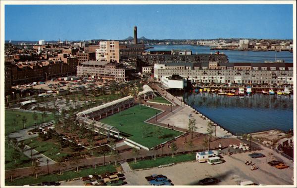Waterfront Park and Commercial Wharf, Along Boston Harbor Massachusetts