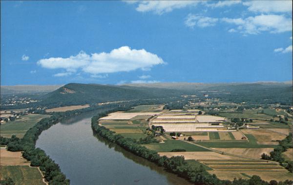 Aerial View of Connecticut River & Tobacco Fields, Pioneer Valley Springfield Massachusetts