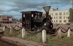 Old Railway Engine at Railroad Station Postcard