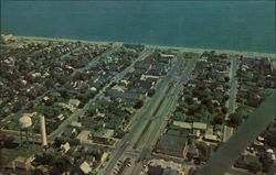 Aerial View of Town and Beach Rehoboth Beach, DE Postcard Postcard