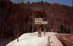 Entering Florida Sign Massachusetts Postcard Postcard